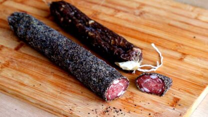 salame crosta pimenta tripa têxtil